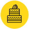 Icon of a two-tiered cake.