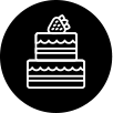 Icon of a two-tiered cake.